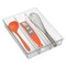 mDesign Plastic 3-Section In-Drawer Kitchen Utensil Organizer Tray
